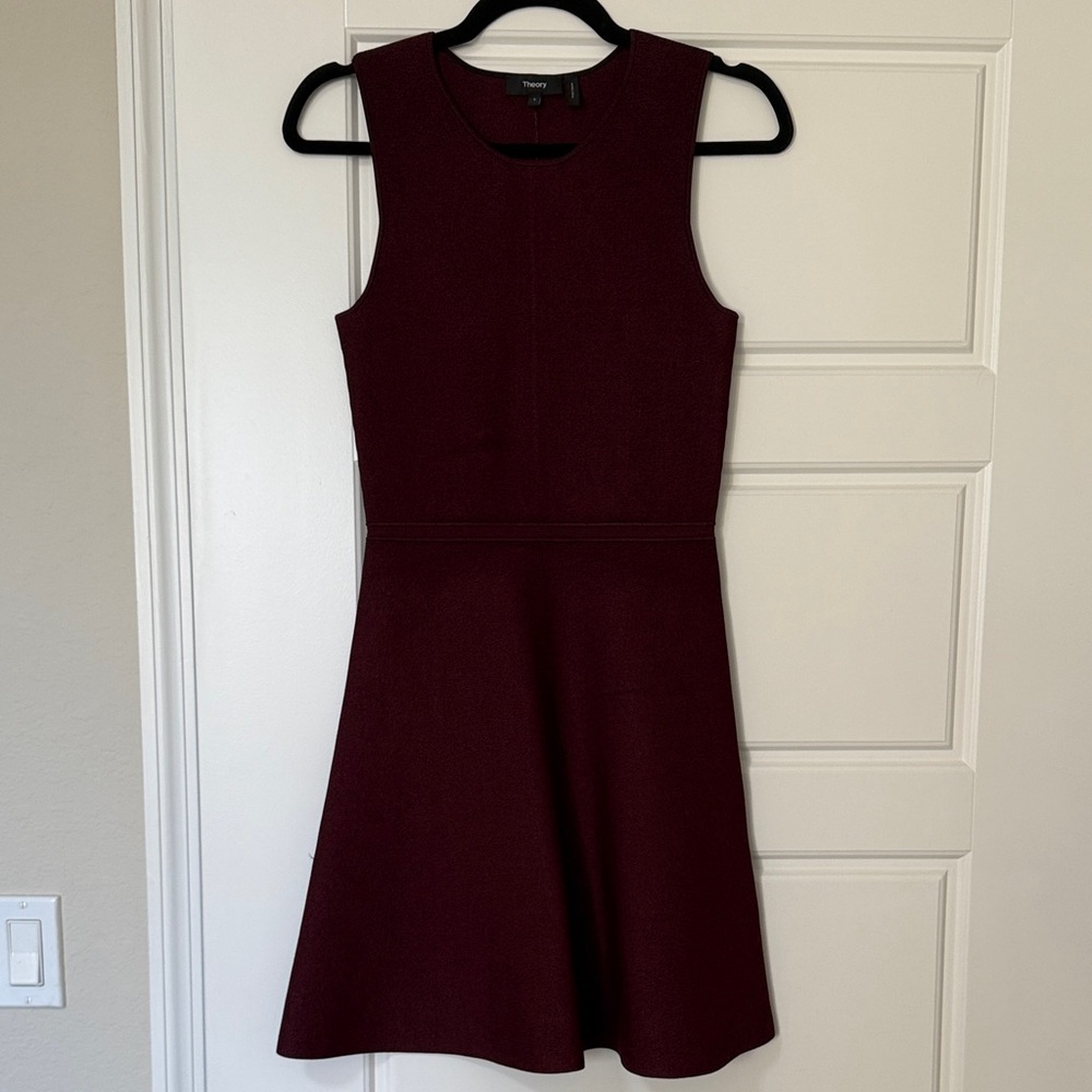 Theory Deep Red Sleeveless Mini Dress